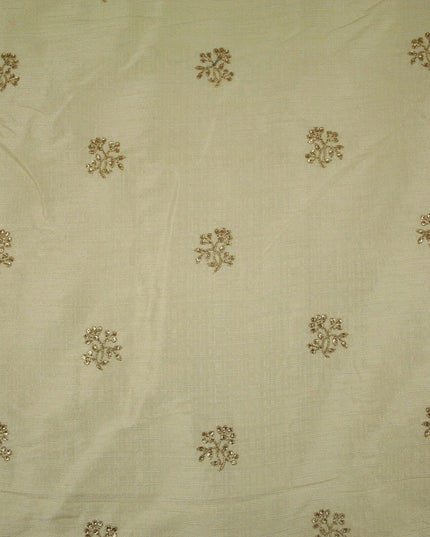 Embroidered Faux Dupion Raw Silk Dress Fabric Upholstery HomeFurnishing Material