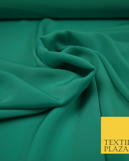 LUXURY 100% Polyester Plain Dyed Fine Soft Silky Crepe Dress Fabric ALL COLOURS