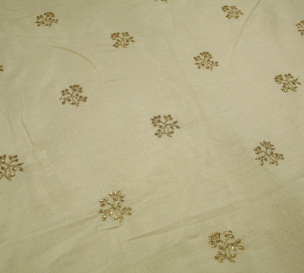 Embroidered Faux Dupion Raw Silk Dress Fabric Upholstery HomeFurnishing Material