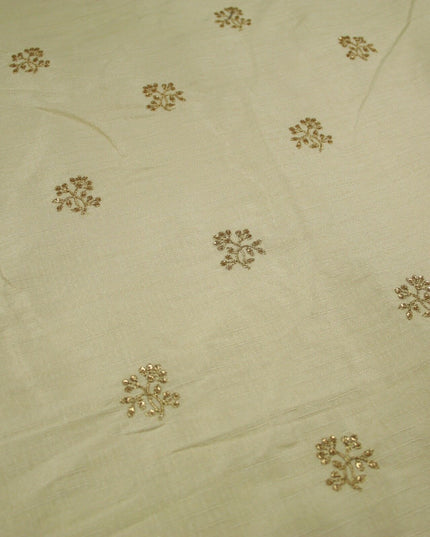 Embroidered Faux Dupion Raw Silk Dress Fabric Upholstery HomeFurnishing Material
