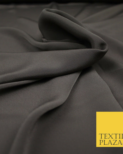 LUXURY 100% Polyester Plain Dyed Fine Soft Silky Crepe Dress Fabric ALL COLOURS