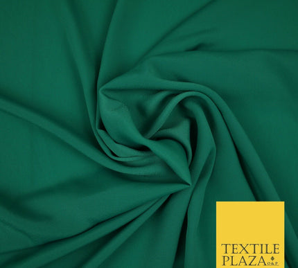 LUXURY 100% Polyester Plain Dyed Fine Soft Silky Crepe Dress Fabric ALL COLOURS