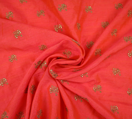 Embroidered Faux Dupion Raw Silk Dress Fabric Upholstery HomeFurnishing Material
