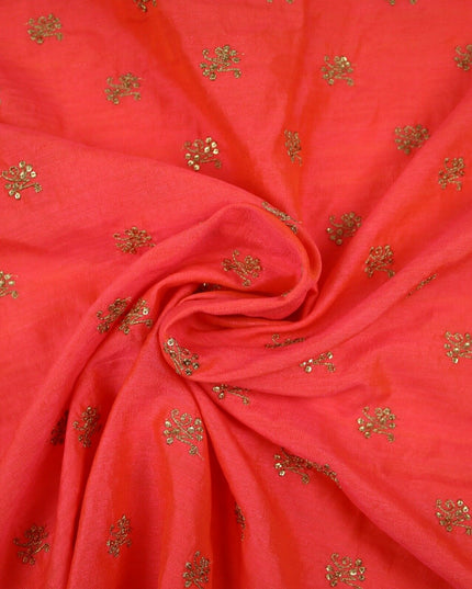 Embroidered Faux Dupion Raw Silk Dress Fabric Upholstery HomeFurnishing Material