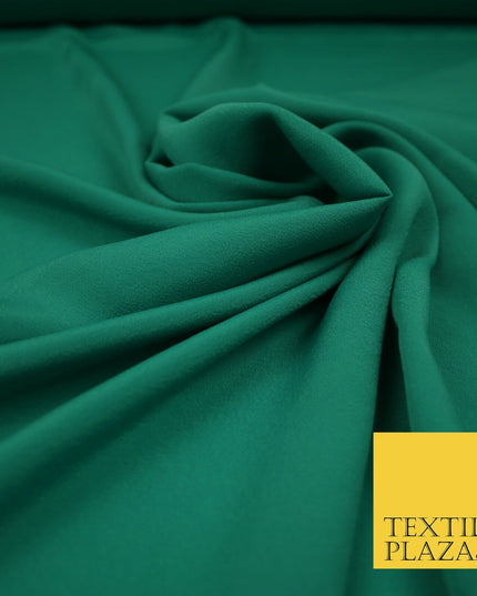 LUXURY 100% Polyester Plain Dyed Fine Soft Silky Crepe Dress Fabric ALL COLOURS