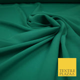 LUXURY 100% Polyester Plain Dyed Fine Soft Silky Crepe Dress Fabric ALL COLOURS
