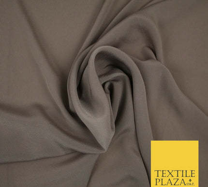LUXURY 100% Polyester Plain Dyed Fine Soft Silky Crepe Dress Fabric ALL COLOURS