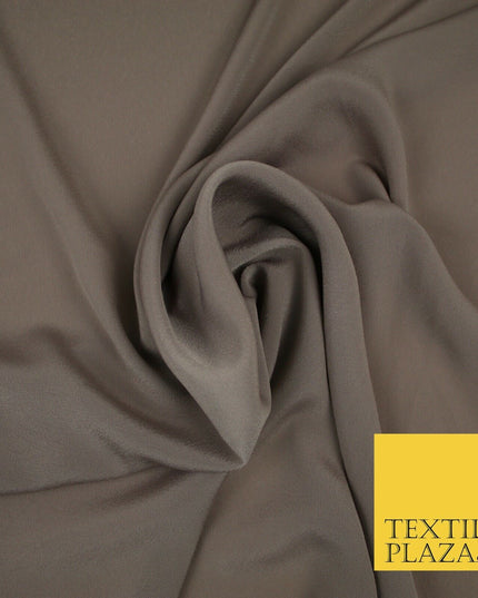 LUXURY 100% Polyester Plain Dyed Fine Soft Silky Crepe Dress Fabric ALL COLOURS