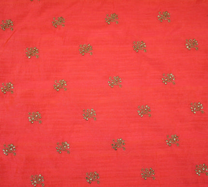Embroidered Faux Dupion Raw Silk Dress Fabric Upholstery HomeFurnishing Material