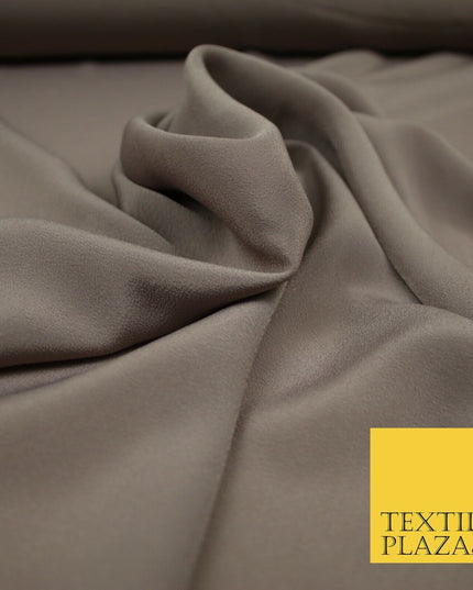 LUXURY 100% Polyester Plain Dyed Fine Soft Silky Crepe Dress Fabric ALL COLOURS