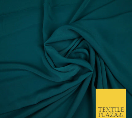 LUXURY 100% Polyester Plain Dyed Fine Soft Silky Crepe Dress Fabric ALL COLOURS