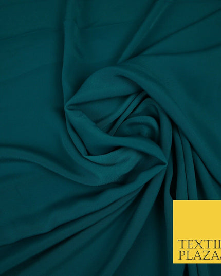 LUXURY 100% Polyester Plain Dyed Fine Soft Silky Crepe Dress Fabric ALL COLOURS