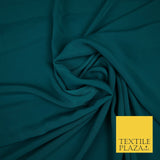 LUXURY 100% Polyester Plain Dyed Fine Soft Silky Crepe Dress Fabric ALL COLOURS
