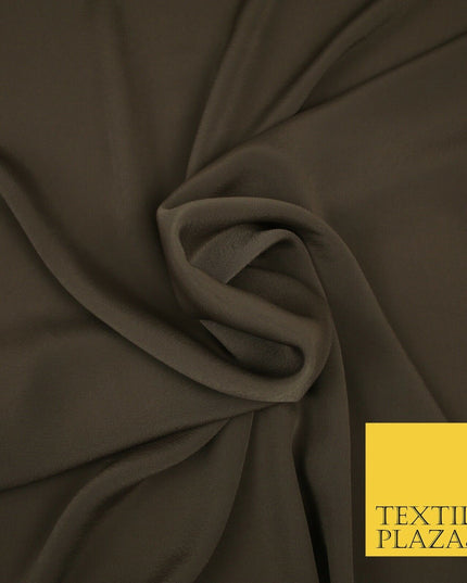 LUXURY 100% Polyester Plain Dyed Fine Soft Silky Crepe Dress Fabric ALL COLOURS