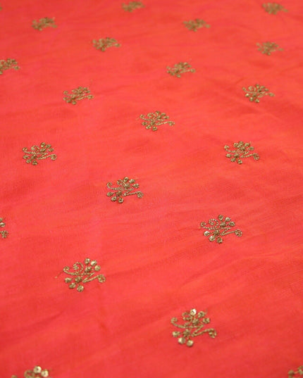Embroidered Faux Dupion Raw Silk Dress Fabric Upholstery HomeFurnishing Material
