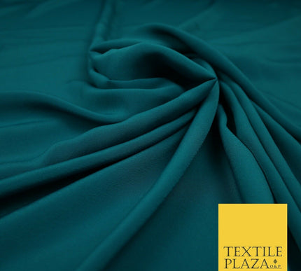 LUXURY 100% Polyester Plain Dyed Fine Soft Silky Crepe Dress Fabric ALL COLOURS