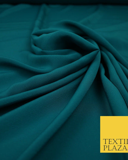 LUXURY 100% Polyester Plain Dyed Fine Soft Silky Crepe Dress Fabric ALL COLOURS