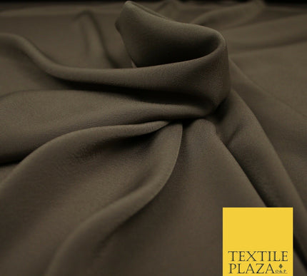 LUXURY 100% Polyester Plain Dyed Fine Soft Silky Crepe Dress Fabric ALL COLOURS