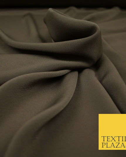 LUXURY 100% Polyester Plain Dyed Fine Soft Silky Crepe Dress Fabric ALL COLOURS