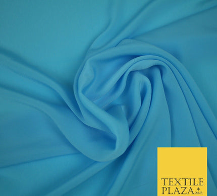 LUXURY 100% Polyester Plain Dyed Fine Soft Silky Crepe Dress Fabric ALL COLOURS