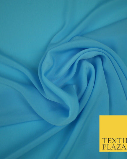 LUXURY 100% Polyester Plain Dyed Fine Soft Silky Crepe Dress Fabric ALL COLOURS