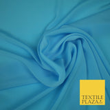 LUXURY 100% Polyester Plain Dyed Fine Soft Silky Crepe Dress Fabric ALL COLOURS