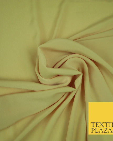 LUXURY 100% Polyester Plain Dyed Fine Soft Silky Crepe Dress Fabric ALL COLOURS