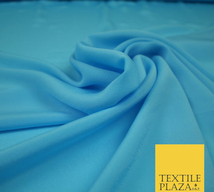 LUXURY 100% Polyester Plain Dyed Fine Soft Silky Crepe Dress Fabric ALL COLOURS