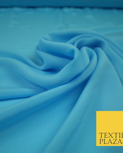 LUXURY 100% Polyester Plain Dyed Fine Soft Silky Crepe Dress Fabric ALL COLOURS