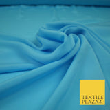 LUXURY 100% Polyester Plain Dyed Fine Soft Silky Crepe Dress Fabric ALL COLOURS