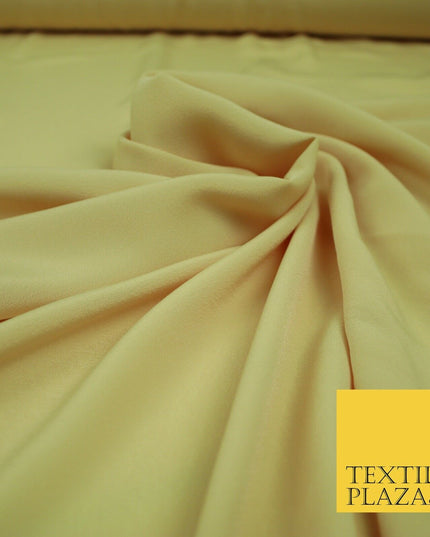 LUXURY 100% Polyester Plain Dyed Fine Soft Silky Crepe Dress Fabric ALL COLOURS
