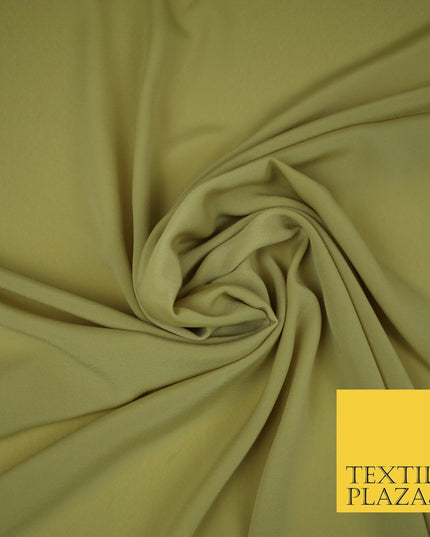 LUXURY 100% Polyester Plain Dyed Fine Soft Silky Crepe Dress Fabric ALL COLOURS