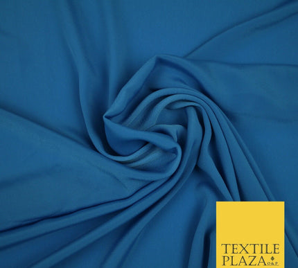 LUXURY 100% Polyester Plain Dyed Fine Soft Silky Crepe Dress Fabric ALL COLOURS