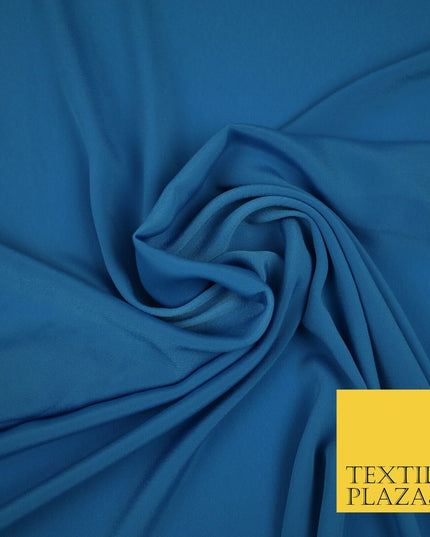 LUXURY 100% Polyester Plain Dyed Fine Soft Silky Crepe Dress Fabric ALL COLOURS