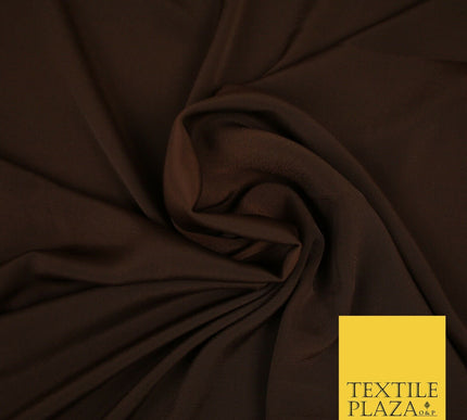LUXURY 100% Polyester Plain Dyed Fine Soft Silky Crepe Dress Fabric ALL COLOURS