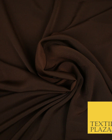LUXURY 100% Polyester Plain Dyed Fine Soft Silky Crepe Dress Fabric ALL COLOURS