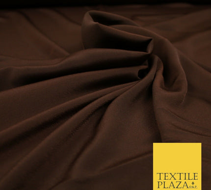 LUXURY 100% Polyester Plain Dyed Fine Soft Silky Crepe Dress Fabric ALL COLOURS