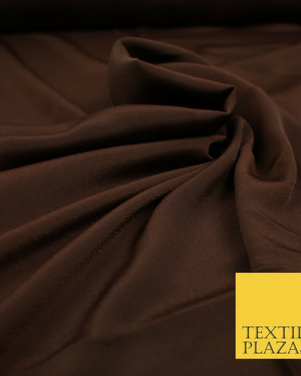 LUXURY 100% Polyester Plain Dyed Fine Soft Silky Crepe Dress Fabric ALL COLOURS