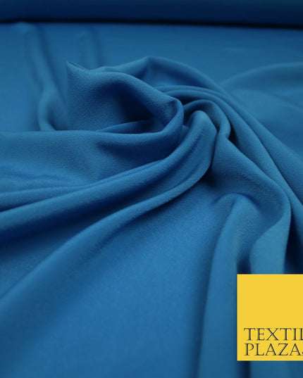 LUXURY 100% Polyester Plain Dyed Fine Soft Silky Crepe Dress Fabric ALL COLOURS