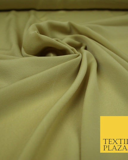 LUXURY 100% Polyester Plain Dyed Fine Soft Silky Crepe Dress Fabric ALL COLOURS