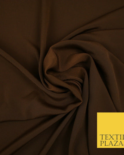 LUXURY 100% Polyester Plain Dyed Fine Soft Silky Crepe Dress Fabric ALL COLOURS