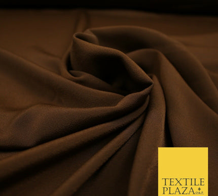 LUXURY 100% Polyester Plain Dyed Fine Soft Silky Crepe Dress Fabric ALL COLOURS