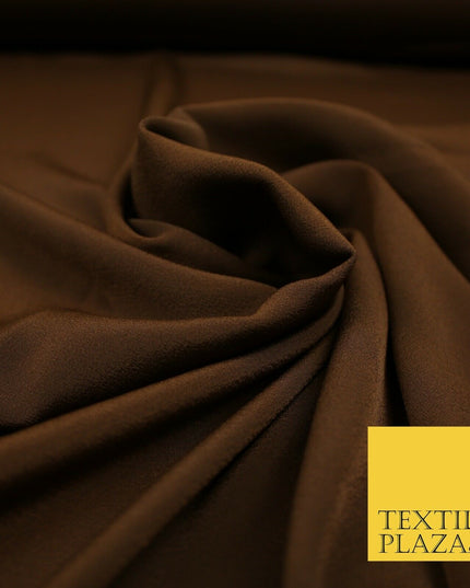 LUXURY 100% Polyester Plain Dyed Fine Soft Silky Crepe Dress Fabric ALL COLOURS