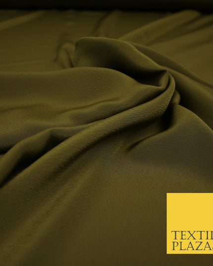 LUXURY 100% Polyester Plain Dyed Fine Soft Silky Crepe Dress Fabric ALL COLOURS