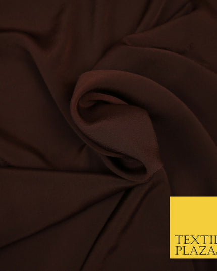 LUXURY 100% Polyester Plain Dyed Fine Soft Silky Crepe Dress Fabric ALL COLOURS