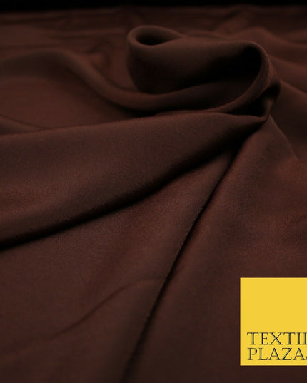 LUXURY 100% Polyester Plain Dyed Fine Soft Silky Crepe Dress Fabric ALL COLOURS