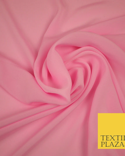 LUXURY 100% Polyester Plain Dyed Fine Soft Silky Crepe Dress Fabric ALL COLOURS