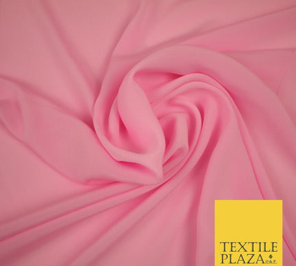 LUXURY 100% Polyester Plain Dyed Fine Soft Silky Crepe Dress Fabric ALL COLOURS