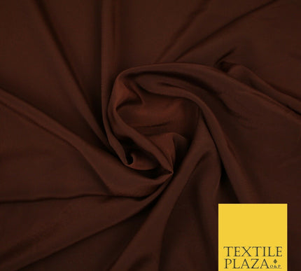 LUXURY 100% Polyester Plain Dyed Fine Soft Silky Crepe Dress Fabric ALL COLOURS