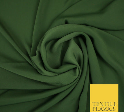 LUXURY 100% Polyester Plain Dyed Fine Soft Silky Crepe Dress Fabric ALL COLOURS